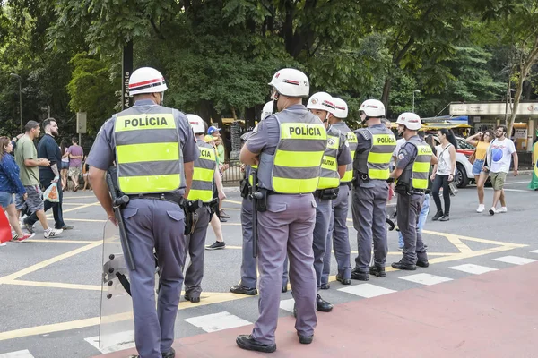 Polícia na avenida Paulista — Fotografia de Stock