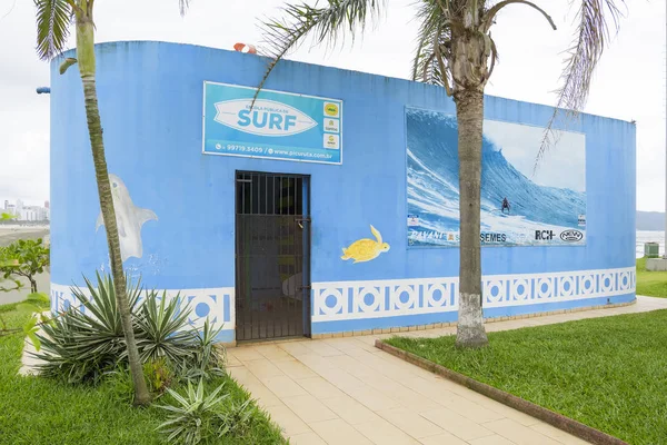 Escola de surf Picuruta Salazar, Santos SP — Fotografia de Stock