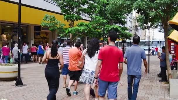 Londrina Brazil December 2019 Downtown Londrina Video People Shopping Walking — 图库视频影像