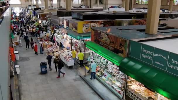 Sao Paulo Brasil November 2019 Indoors Municipal Market Sao Paulo — Stok Video