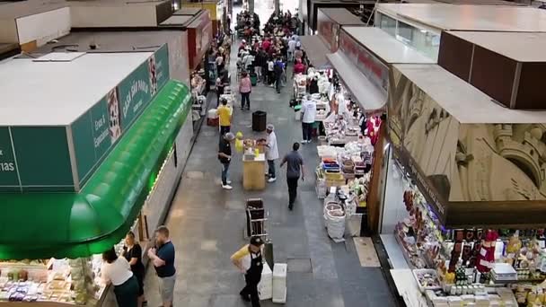 Sao Paulo Brazil November 2019 Indoors Municipal Market Sao Paulo — стокове відео