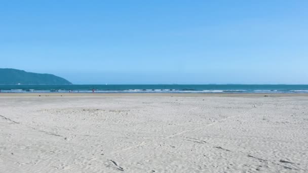 Brazilian Paulista Beach Huge Band Waterfront Sand Beautiful Day Photo — 비디오