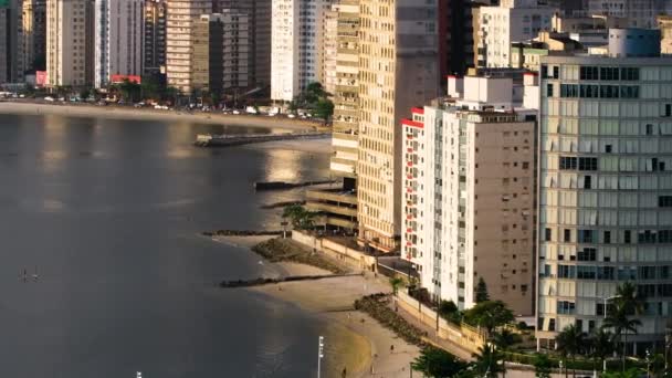 Sao Vicente Brazil November 2019 Air View Beachfront Building Sao — 비디오