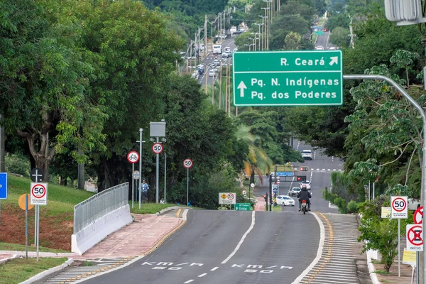 Campo Grande Brasil Marzo 2020 Vista Avenida Afonso Pena Viaducto — Foto de Stock
