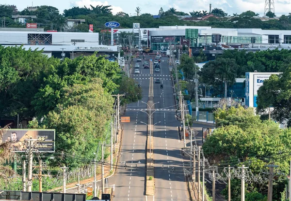 Campo Grande Βραζιλία Μαρτίου 2020 Χαμηλή Κυκλοφορία Αυτοκινήτων Δευτέρα Στη — Φωτογραφία Αρχείου