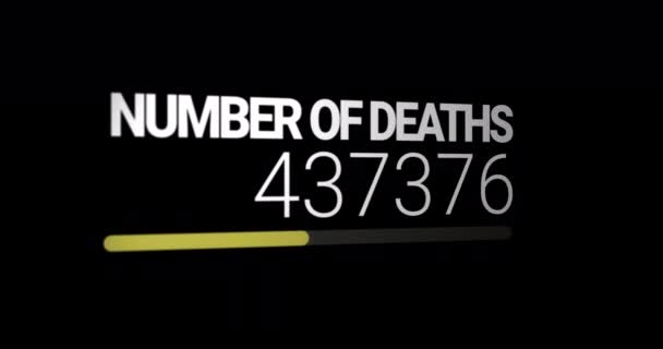 Counting Numbers Deaths Counting Zero One Million Black Background Concept — Stock Video