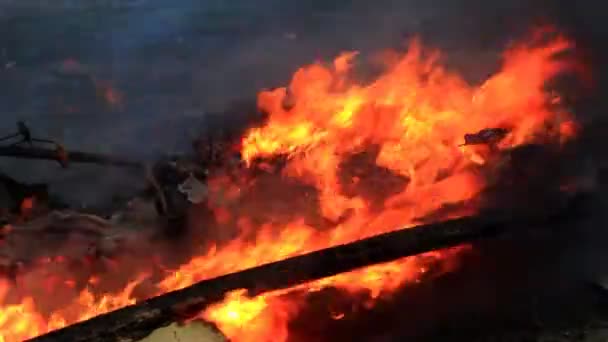 Огонь в кулуарах — стоковое видео