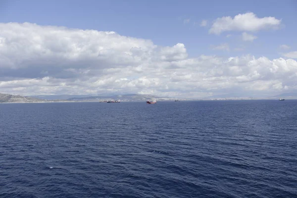 Muitos Navios Reuniram Ataque Perto Costa — Fotografia de Stock