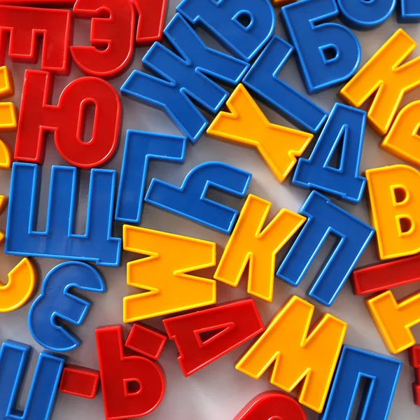 Colorful letters of the Russian alphabet on the magnet