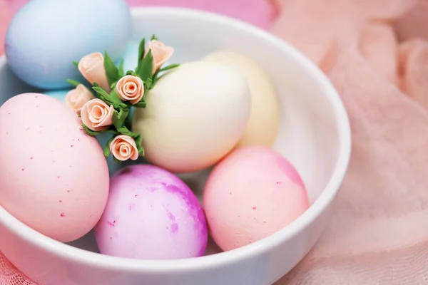 Veselé Velikonoce Barevné Velikonoční Vajíčka Pozadí — Stock fotografie