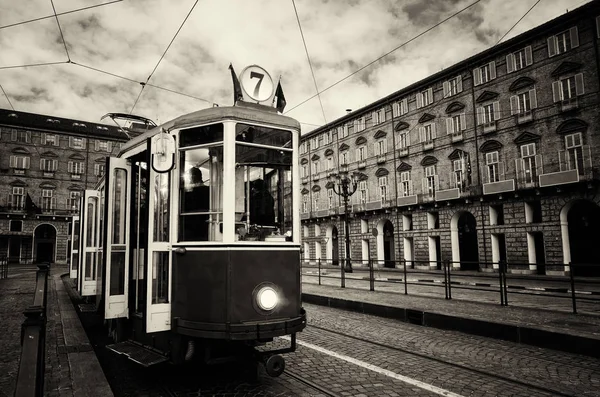 Исторический трамвай в Турине (Италия) ) — стоковое фото