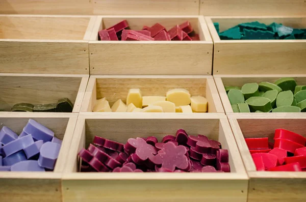 boxes of colorful soaps