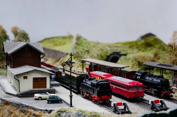Modelo de tren diorama — Foto de Stock