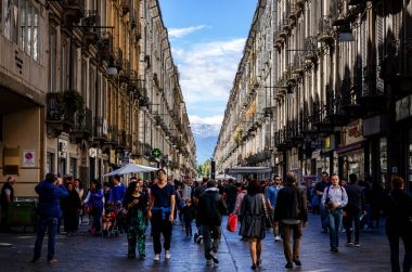Via Garibaldi turist Turin (İtalya),