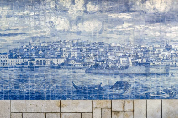 Лисбон Португаль Февраля 2019 Панорама Лиссабона Традиционном Искусстве Azulejos Районе — стоковое фото
