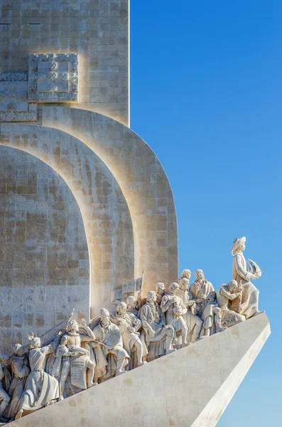 Távoli Kilátás Padrao Dos Descobrimentos Emlékmű Portugál Felfedezések Lisbon Tiszta — Stock Fotó