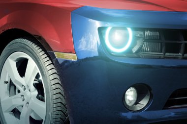 Angel Eyes farlar bir spor araba