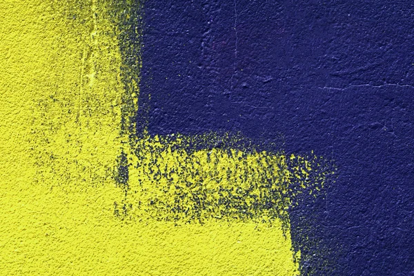 Abstracte grunge of vintage geschilderde muur textuur. Gele en blauwe kleur — Stockfoto