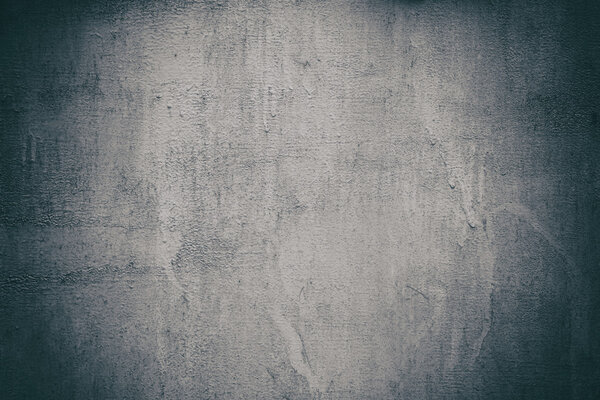 Grungy or vintage grey background of old concrete plaster wall. Conceptual old texture banner