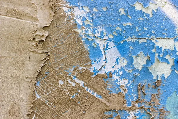 Блакитна гранжева стіна з бетонною штукатуркою. Концептуальне тло — стокове фото