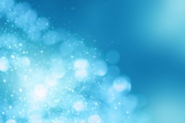 Noel arka plan mavi. Kar veya bokeh parçacıklar