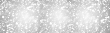 Gümüş Noel arka plan beyaz bir daire glitter veya bokeh ışık ile. Panoramik görünüm