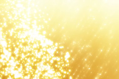 Altın yuvarlak bokeh veya glitter şenlikli altın arka plan ışıklar. Noel soyut şablonu