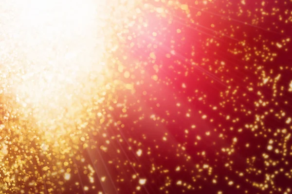 Piros karácsonyi Bakground-arany csillám vagy bokeh fények — Stock Fotó