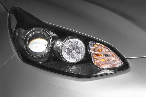 Headlamp with xenon light. Sport car — Stock Photo, Image