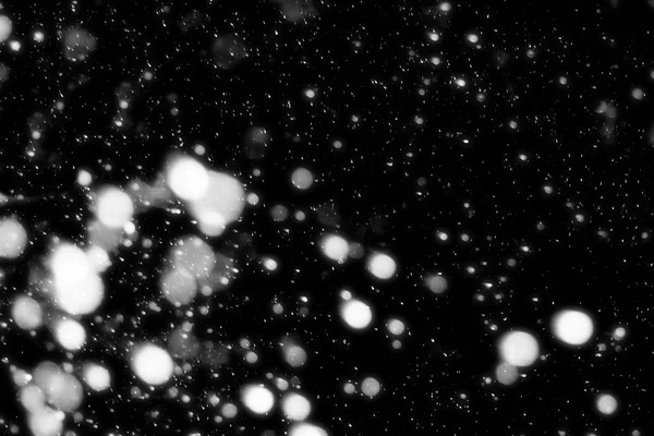 Falling snowflakes isolated on black background - Design element — Stock Photo, Image