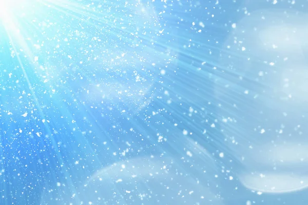 Μπλε χριστουγεννιάτικο φόντο. Χιόνι ή bokeh σωματίδια — Φωτογραφία Αρχείου