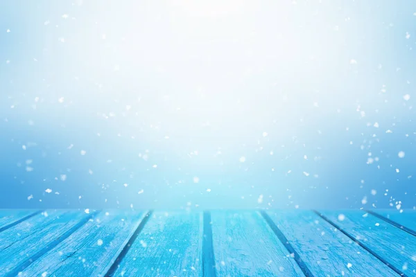 Vackra blå vinter bakgrund med snö — Stockfoto