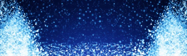 Blauwe bokeh of deeltje lichten. Kerstmis achtergrond. Plaats voor weergave van uw product — Stockfoto