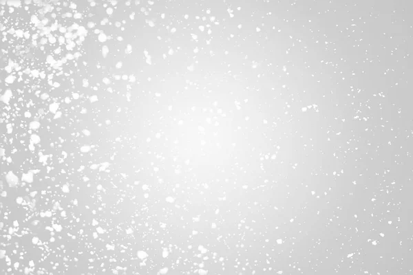 Νιφάδες χιονιού bokeh ή glitter φώτα εορταστική ασημί φόντο. Το πρότυπο αφηρημένη Χριστούγεννα — Φωτογραφία Αρχείου