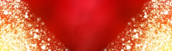 Kırmızı Noel bankamatik altın glitter veya daire bokeh ışıkları ile. Panoramik görünüm