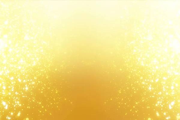 Golden round bokeh or glitter lights festive gold background. Christmas abstract template — Stock Photo, Image