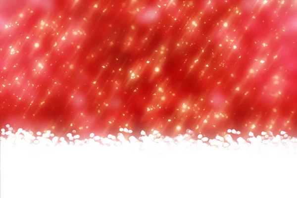 Červená Vánoční pozadí s Golden kruhu třpytky nebo bokeh světla. Kulaté zlaté rozostřeného částice — Stock fotografie