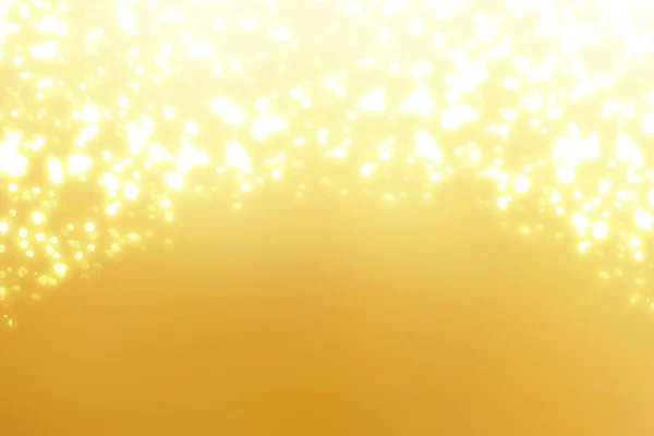 Golden round bokeh atau glitter lights festive gold background. Templat abstrak Natal — Stok Foto