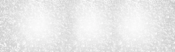 Zilveren Kerstmis achtergrond met witte cirkel glitters of bokeh lichten. Panoramisch uitzicht — Stockfoto