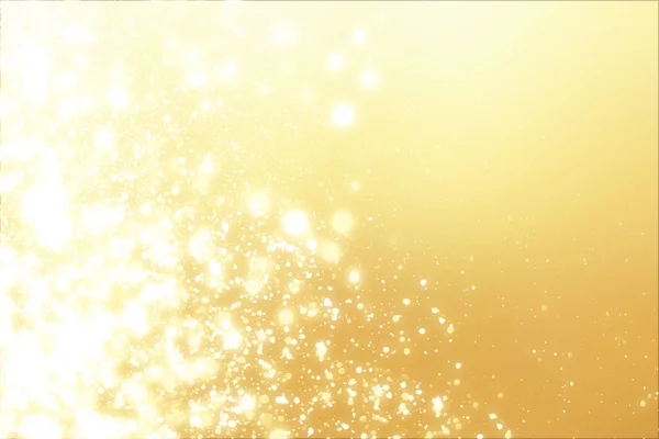 Golden round bokeh atau glitter lights festive gold background. Templat abstrak Natal — Stok Foto