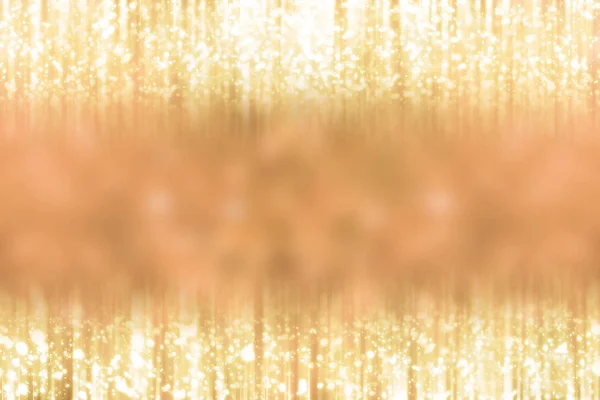 Golden  bokeh or glitter lights festive background. Christmas abstract frame template