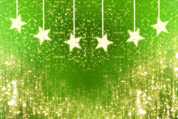 황금 별과 반짝이 bokeh 빛으로 그린 크리스마스 배경. 라운드 defocused 입자 — 스톡 사진