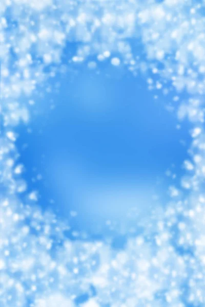 Winter Christmas card. Snow frame on blue background — Stock Photo, Image