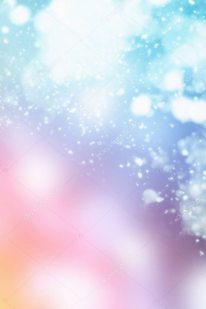 Amazing Festive Background. Pink and Serenity backdrop and Christmas glitter lights