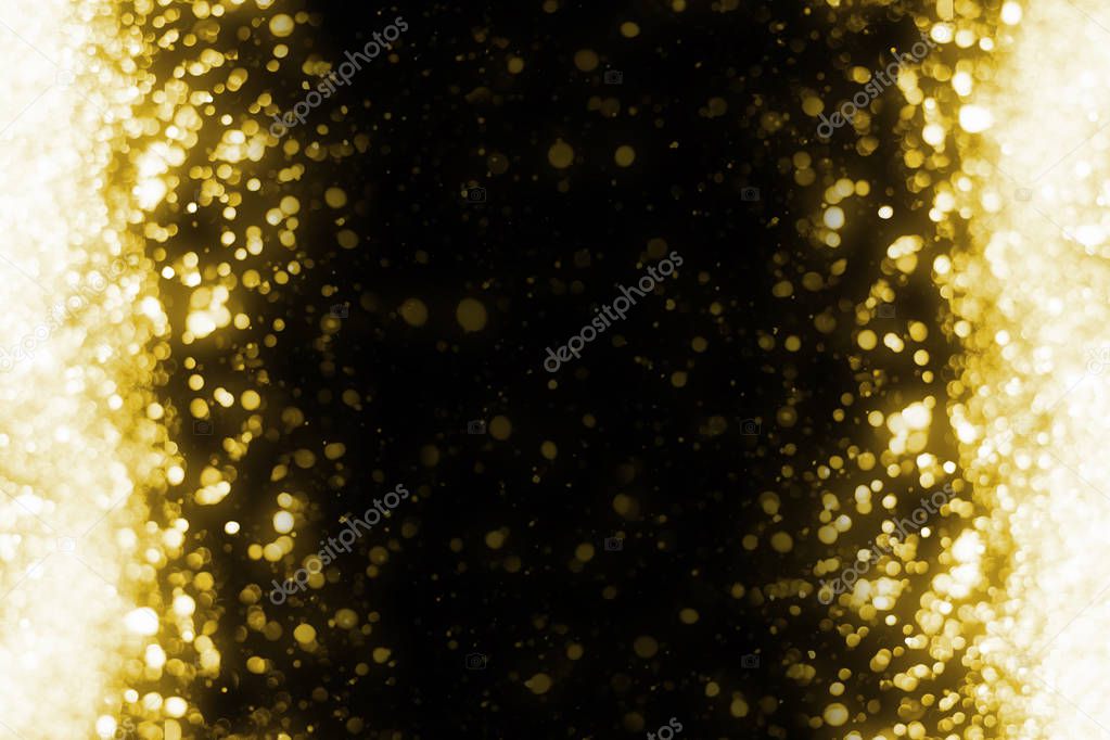 Gold Christmas Lights. Abstract Background
