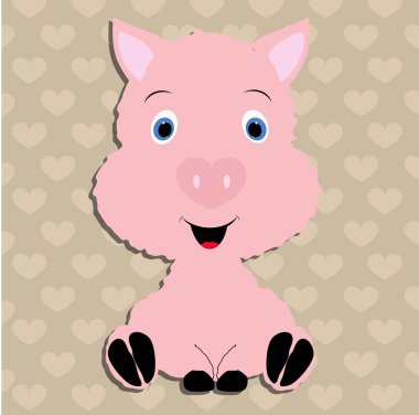 sevimli Domuz bebek. Tasarım ve dekorasyon şablonu. sevimli etiket 