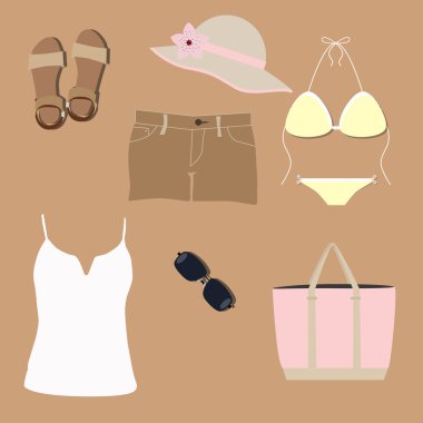 plaj için kadın yazlık giysileri seti,