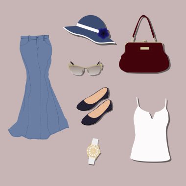 set kadın zarif giysiler,