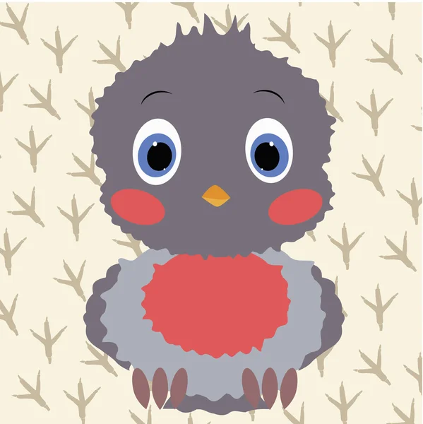 Lindo bebé pájaro Robin. Ilustración del vector bebé . — Vector de stock