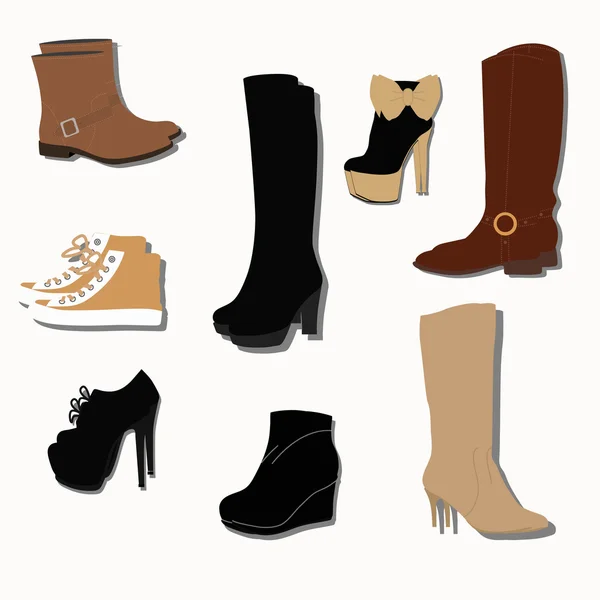 Collection de chaussures femme tendance pour l'automne . — Image vectorielle